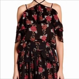 Wild Pearl Ruffled Halter Top